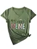 Camiseta de Verão V-Neck Manga Curta para Mulheres Plus Size 100kg com Design Único, Estampa Top Retrô Americano de Caimento Solto