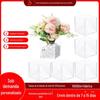 Venda por atacado quadrado vaso acrílico transparente forma cúbica casamento home office decoração floral decoração centro decoração