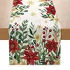 Novo Caminho de Mesa de Linho Estampa de Natal Casa Restaurante Sala de Estar Mesa de Jantar Decoração Interna Externa Pano Caminho de Mesa