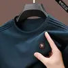 Nova blusa estilo comércio exterior, moletom com gola redonda e toque suave para homens, camiseta de manga comprida para primavera e outono, camisa masculina casual e moderna de alta qualidade