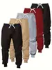 2025 Novo Calça Esportiva Masculina Europeia Transfronteiriça Estampa Digital 3D Cor Sólida Pacote Múltiplo Solta Casual Comércio Exterior