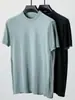 Camiseta de punto de seda de alta gama 100% seda de morera para hombre, manga corta, cuello redondo, suéter fino de manga corta de verano