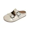 Chinelos Baotou Femininos Verão Uso Externo 2026 Novo Estilo Mary Janes Franceses Sapatos Femininos Solado Grosso com Saia Meio Chinelo de Uma Tira