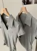 Camiseta de Manga Corta con Cuello Polo Omalai para Mujer Primavera y Verano Nuevo Estilo Plisada Cintura Ajustada Top Corto 5978