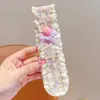 Diadema de Punto Floral para Bebé con Flequillo, Parche para el Cabello Estilo Francés, Diadema sin Presión, Diadema para Lavarse la Cara