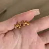 Aretes y Collares de Lazo de Pony Estilo Nuevo para Mujer, Aretes Huecos de Nicho, Joyería Dulce y Linda de Acabado Cepillado con Temperamento Exquisito