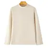 2026 Nueva Camiseta de Manga Larga de Terciopelo Alemán con Cuello Medio Alto para Primavera y Otoño, Unisex, Capa Base Versátil Casual de Gama Alta