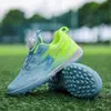 Novos sapatos de futebol infantis para meninos com velcro e travas, adequados para competição e treino de alunos do ensino fundamental, sapatos de malha antiderrapantes no atacado para meninas