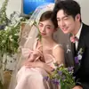 Velo de Novia Lazo Rosa Boda Doble Lindo Hermoso Alto Sentido Viaje de Bodas Foto Vestido de Novia Tocado