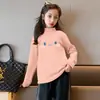 Y2419# Ropa de Otoño para Niñas Camiseta Cálida Camiseta de Manga Larga para Niñas Chaqueta de Primavera y Otoño Camiseta Básica Cuello Semi-alto de Terciopelo