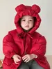 Roupas de Inverno de Algodão com Capuz e Quentes para Crianças, Espessadas Estilo Ano Novo 2025, Roupas de Inverno para Bebês, Roupas Infantis, Jaquetas de Algodão para Meninas
