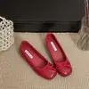 Vestido de verano suave 4 cm nueva altura interior que aumenta 2026 zapato de tacón único con lazo estilo hada francesa con zapatos de tacón único de punta baja