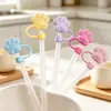 Transfronterizos, en stock, creativas tapas para popote y tapones antipolvo con forma de pata de gato, cubiertas para popote de vasos de té de leche, 8-10 mm, directo del fabricante