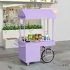 Carrito de Flores de Hierro Carrito de Puesto Carrito de Ventas al por Mayor para Exteriores Puesto Móvil Exhibidor de Mercado Móvil Carrito de Comida para Mercado