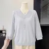 Tops de Punto de Moda de Primavera para Mamás, Elegantes y con Estilo, Conjuntos de Camisetas Base para Mujeres de Mediana Edad y Mayores
