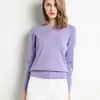 Novas malhas femininas de outono e inverno com gola redonda e manga longa, exportação de comércio exterior do AliExpress, tops plus size, base para atacado
