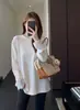 Estilo Coreano Estilo Perezoso Aspecto Adelgazante Simple Hombro Derecho Camiseta Negra de Manga Larga Camiseta Interior para Mujer 2025 Nuevo G092212