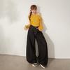 Calça Jeans Wide Leg Solta de Cintura Alta Estilo Retrô Americano Yc&3 Versátil Outono e Inverno Jeans de Caimento Longo para Mulheres Algodão Denim