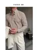 Camisa Seersucker Casual y de Moda 2024, Botones Retro de Moda, Cuello Ancho, Forro, Versátil y Elegante para el Uso Diario para Hombres