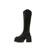 Botas de Moda Botas Altas Mismo Estilo Hada Invierno 2024 Delgadas Modernas Influencer Alargan Piernas Estilo Coreano Elegante