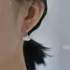 Pendientes de Hoja de Ginkgo para Mujer, Estilo Coreano, Frescos y Dulces, Pendientes Cortos Dulces de Perla y Hoja de Ginkgo, Pendientes Elegantes y de Alta Gama