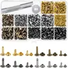 420 juegos + herramientas remache de doble cara remache bolsa de cuero decorativo metálico remache de doble cara hebilla femenina traje