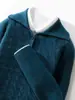 Tejido de punto 100% lana con solapa retorcida para hombre en Otoño e Invierno Diseño Retro Tejido de punto trenzado estéreo para hombre Chaqueta engrosada