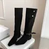 Botas altas plisadas apiladas vintage, botas altas de cuero genuino de comercio exterior transfronterizo, botas largas de estilo western de doble uso para otoño e invierno para mujer