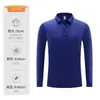 Camisa polo de manga comprida com colarinho para outono para homens, vestuário de trabalho feito sob medida, alta elasticidade e resistente ao desgaste, roupa da empresa direto da fábrica