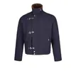 Jaqueta de trabalho Harrington estilo americano, casaco curto de algodão espesso para outono e inverno masculino com um design de ombro genuíno e gola de pele de águia da montanha