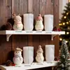 Cachecol de Tricô 3D Estéreo Estilo Novo de Natal Chapéu de Lã Padrão de Floco de Neve Boneco de Neve Vela Gesso Silicone Molde
