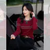 Looks de outono: tops de segunda pele femininos, novos suéteres finos de malha estilosos para primavera e outono de 2025 para mulheres