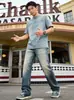 Jeans Wide-Leg Masculino com Efeito Degradê, Bigodes e Lavagem Desbotada, Novidade Primavera Estilo Americano Calça Reta Casual Solta para Mulheres, Tendência