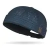 Sombrero Fedora de Malla Hueca Nuevo Primavera/Verano FEWK Etiqueta de Cuero Sombrero Tipo Cubo de Moda Sombrero Tang sin Ala Estilo Hong Kong Retro para Exportación
