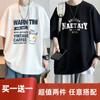Nuevos Tops 2025 Nueva Moda Camisetas de Manga Corta para Hombre y Mujer, Estampado de Patrón Simple a la Moda, Verano Holgado y Casual