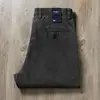 Pantalones Otoño e Invierno Textura de Sarga Cómodos Versátiles de Negocios Rectos Holgados Caqui Pantalones Casuales para Hombre