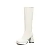 Exportación Transfronteriza Otoño e Invierno 2025 Botas Gruesas de Tacón Alto 32-46 Botas Altas de Caballero Británicas con Punta Cuadrada