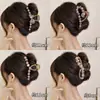 Presilha de Cabelo de Acrílico de Alta Qualidade Estilo Coreano em Formato de Cachorro para Mulheres, Grampo de Cabelo Exquisito com Pedras Strass e Contas, Presilha para Coque na Parte de Trás da Cabeça, Presilha Jacaré