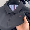 Camisa POLO de Comércio Exterior Transfronteiriço Verão Masculino de Manga Curta Novo Casual de Meia-idade e Jovem Negócios Casual High-end Bordado Lapp T-shirt