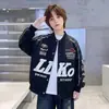 Chaqueta Amarilla Estampada Estilo Motocicleta para Niños Rantuo Primavera y Otoño 2026 para Niños Mayores, Ropa Exterior Casual Moderna y Genial, Transfronteriza