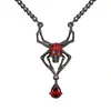 Collar de Calavera Araña Estilo Oscuro Halloween Transfronterizo con Diamantes, Pendientes Colgantes Vintage, Set de Pendientes Góticos