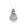 Collar de Borlas de Imitación de Plata Miao Más Vendido del Mundo para Mujer, Collar con Colgante de Mariposa y Pavo Real Colorido Estilo Étnico Bohemio