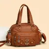Bolsa Feminina 2026 Nova Bolsa de Ombro em Couro Macio Versátil Texturizada Bolsa Transversal Feminina Grande Capacidade Leve Bolsa de Mãe