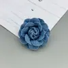 Materiales para accesorios para el cabello hechos a mano estilo coreano camelia de mezclilla semiacabada flores DIY flores de rosa materiales para funda de teléfono
