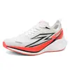 Zapatillas Deportivas para Correr de Malla Transpirable Naranja-Rojo 1.0 Placa de Carbono para Estudiantes Adolescentes Zapatos Ligeros de Rebote con Absorción de Impactos para Hombres