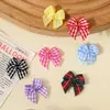 En Stock Lazo Envuelto de Cuadros de 1 cm Cinta Escocesa Lazo Decorativo Ropa Accesorio para el Cabello Decoración DIY