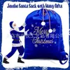 Bolsa Grande de Terciopelo Bordada de Santa Claus para Regalo de Navidad Mochila Decoración Navideña Bolsa para Empaquetar Regalos