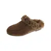 Valley Rhyme Novos Tamancos de Estilo Britânico Moda Casual Feminina Quente Slip-on Chinelos de Pelo Forrados com Pelúcia Sapatos Birkenstock