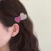 Grampo de Cabelo de Strass em Formato de Coração Estilo Coreano para Mulheres, Presilha de Cabelo Exquisita de Alta Qualidade, Presilha para Franja Lateral, Acessório de Cabelo Elegantetipo Bico de Pato