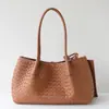 Bolso de Hombro Tejido de Alta Gama a la Moda, Bolso de Axila, Bolso de Mano para Mujer de Cuero Genuino de Gran Capacidad para Viajes Diarios